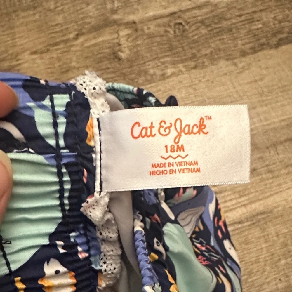 Cat & Jack Blue Ocean Print Swim Shorts
